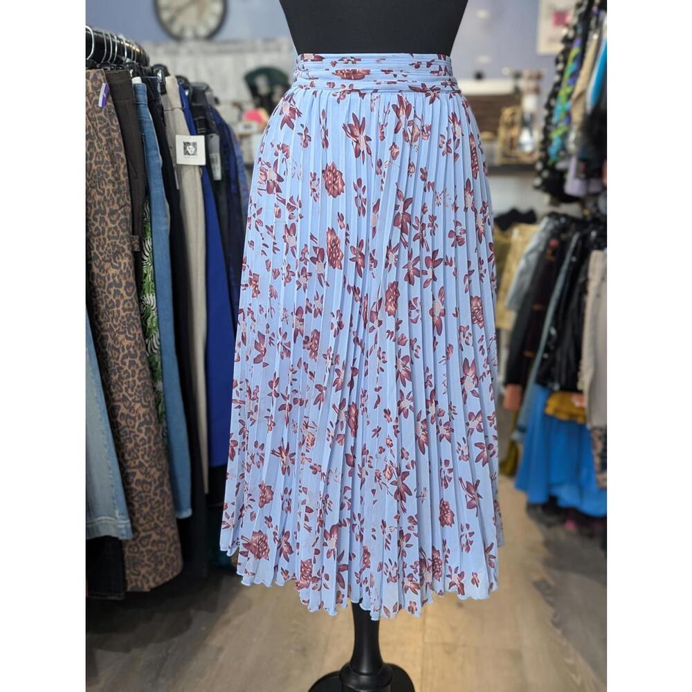 Floral Pleated Midi Skirt